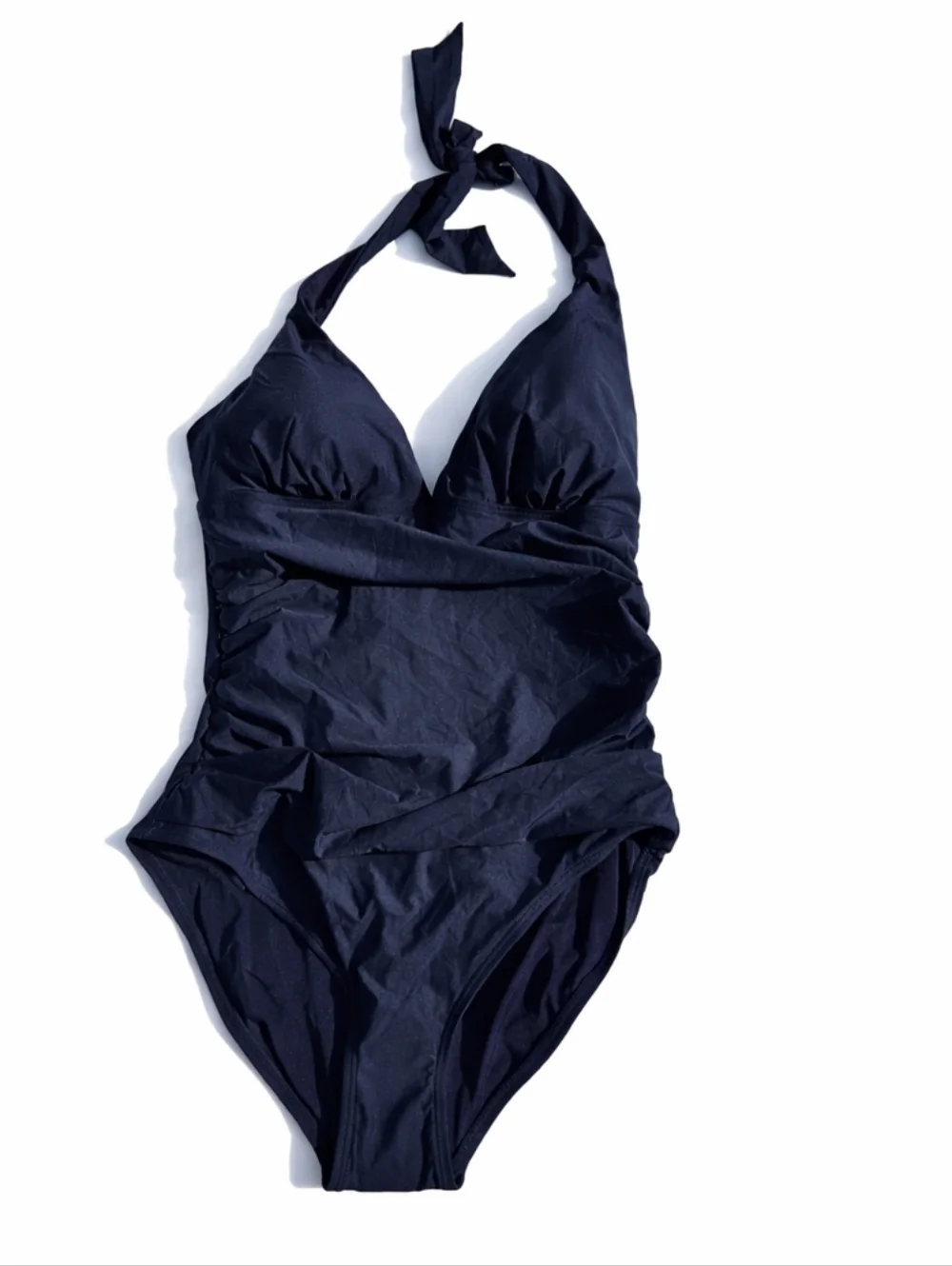 DKNY Women's Triangle Halter Neck One Piece Swimsuit with Tummy Control XXL NAVY - Picture 4 of 7